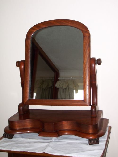 Victorian Mahogany Swivel Toilet Mirror