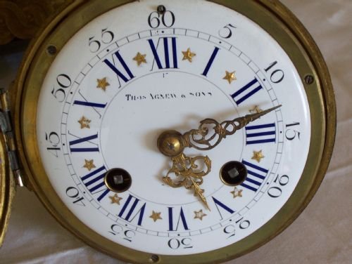 fig 2. VERY SPECIAL 19TH C. GILT ORMULU & MARBLE FRENCH STRIKING CLOCK