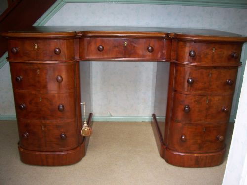 Victorian Mahogany Twin Pedestal Desk