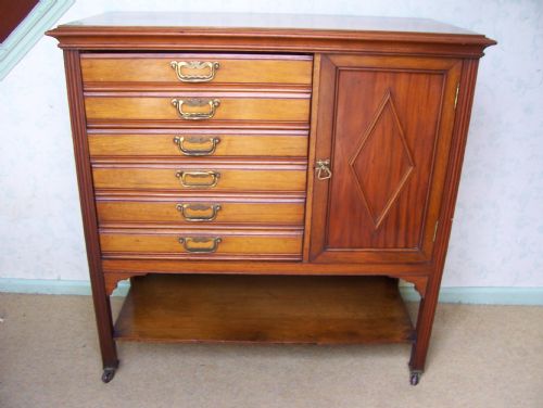 Edwardian Mahogany Music/filing/collectors Cabinet