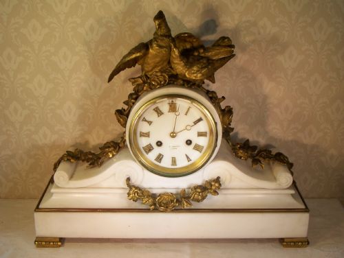 Stunning Fine Gilt Ormolu & Marble Striking Clock