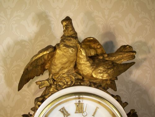 fig 1. STUNNING FINE GILT ORMOLU & MARBLE STRIKING CLOCK