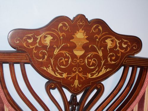 fig 1. A BEAUTIFUL EDWARDIAN MAHOGANY LADIES 2 SEATER SETTEE
