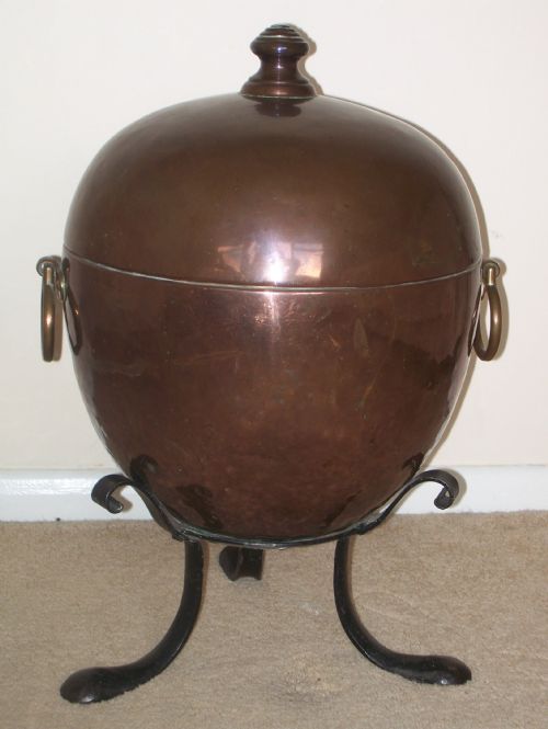 C19th Copper/wrought Iron Log Box