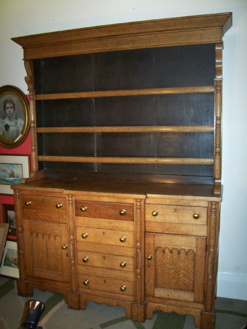 Oak Welsh Break Front Dresser