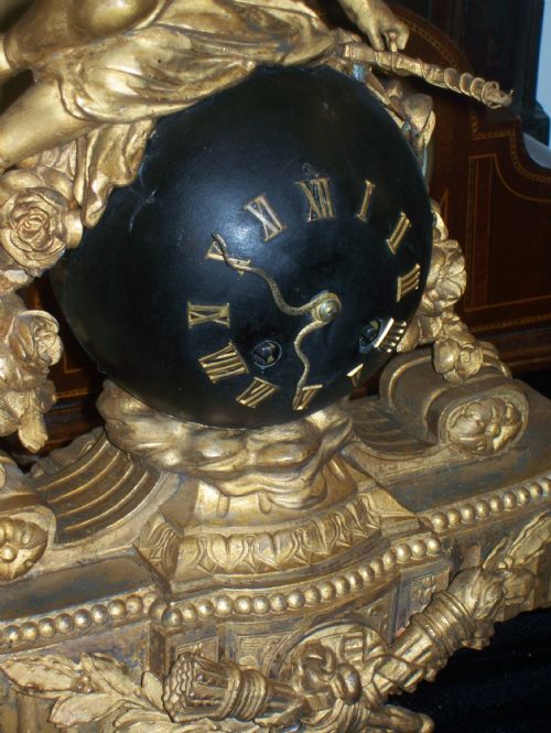 19th C Gilt Cherub Clock