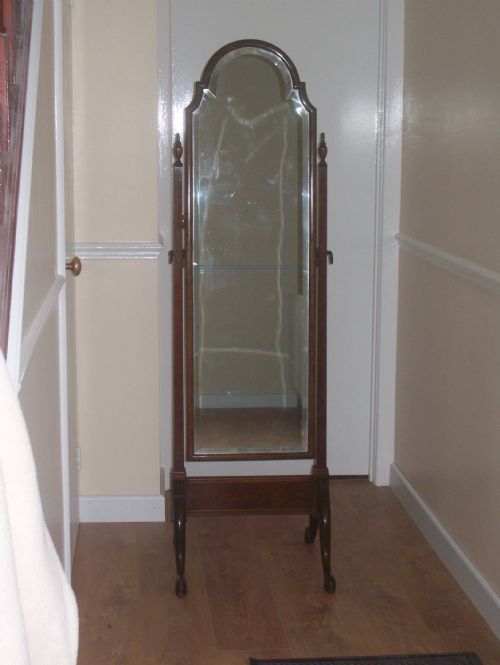 Walnut Cheval Mirror
