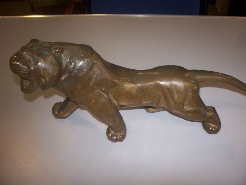 Early 20th Century Bronze Tiger with Gilt Markings Chinese / Japanese