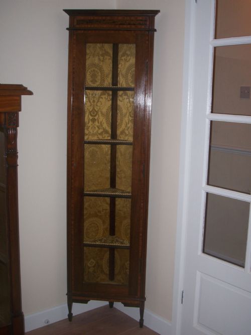 Edwardian Tall Slim Corner Cabinet