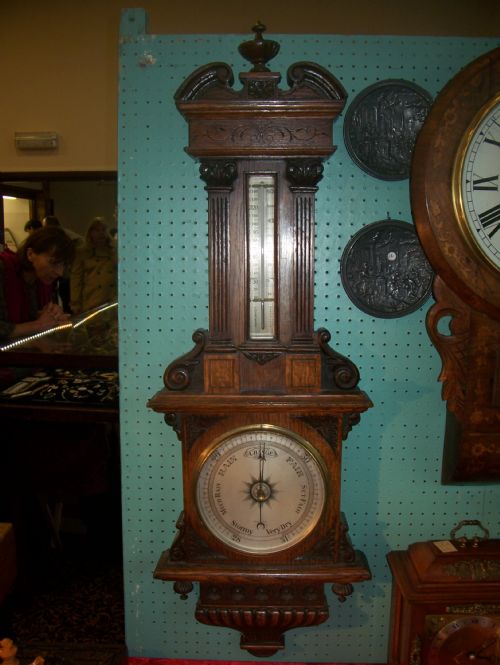 19th Century Negretti & Zambra Oak Aneroid Barometer