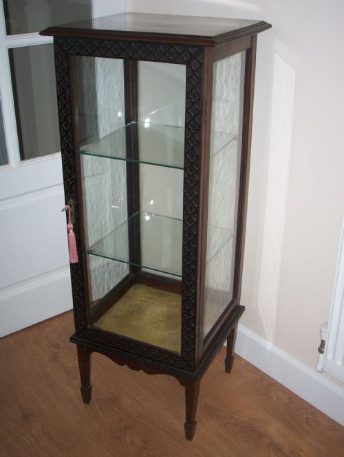 Edwardian Mahogany 4 Sided Plain Glass Display Cabinet