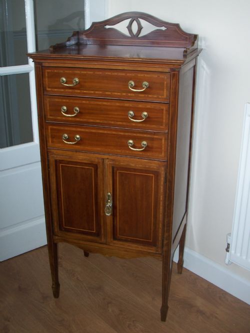 Edwardian Mahogany Music or Filing Cabinet