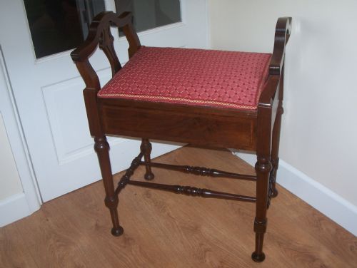 Edwardian Inlaid Piano Stool