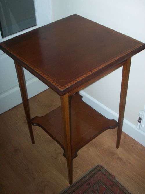 Edwardian Inlaid 2 Tier Occasional or Lamp Table