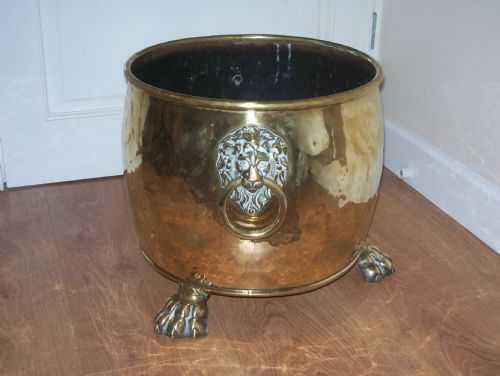 Early C19th Brass Log Bin