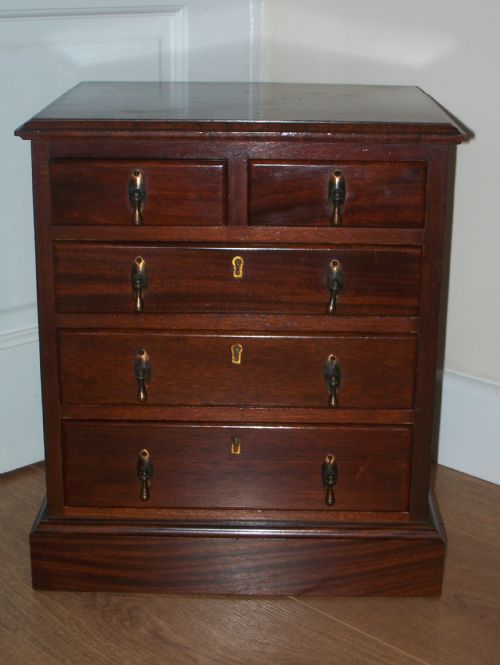 Mahogany Table Top Miniature Chest of Drawers