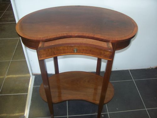 Kidney Shape Occasional Table with Drawer