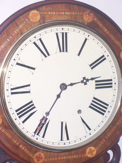 Mahogany Inlaid American Drop Dial Wall Clock