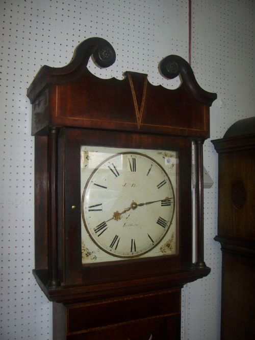Rare Convex Dial 19th Century Oak & Mahogany Inlaid Longcase