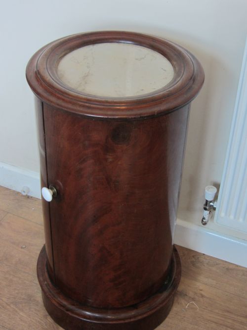 C19th Mahogany Cylinder Bedside Cupboard