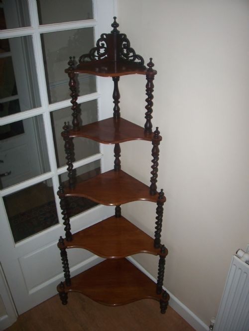 Victorian Walnut Corner Whatnot