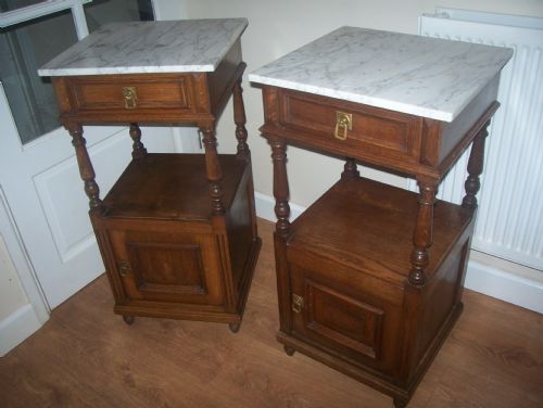 Pair of French Oak Bedside Cabinets