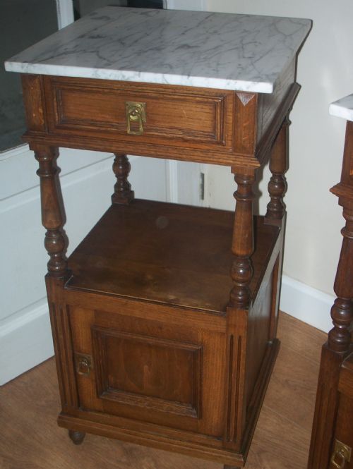 fig 1. PAIR OF FRENCH OAK BEDSIDE CABINETS