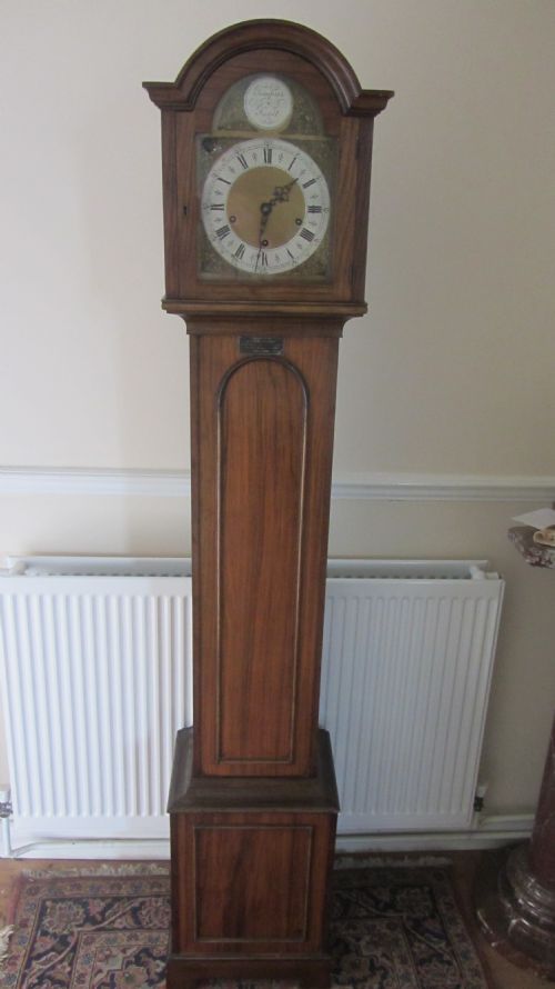 Charming 18th C. Style Walnut Grandmother Clock