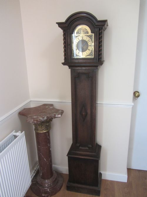 Barley Twist Oak Jacobean Style Grandmother Clock