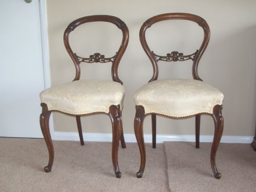 Pair of Victorian Balloon Back Chairs