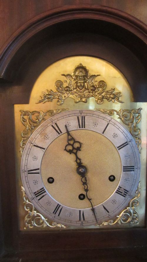 fig 2. QUALITY MAHOGANY GRANDMOTHER CLOCK - CIRCA 1923