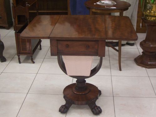 Victorian Mahogany Drop Flap Sewing Table