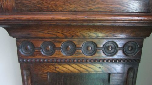 fig 1. CHARMING HONEY COLOURED JACOBEAN STYLE 8 DAY OAK CASED GRANDMOTHER CLOCK
