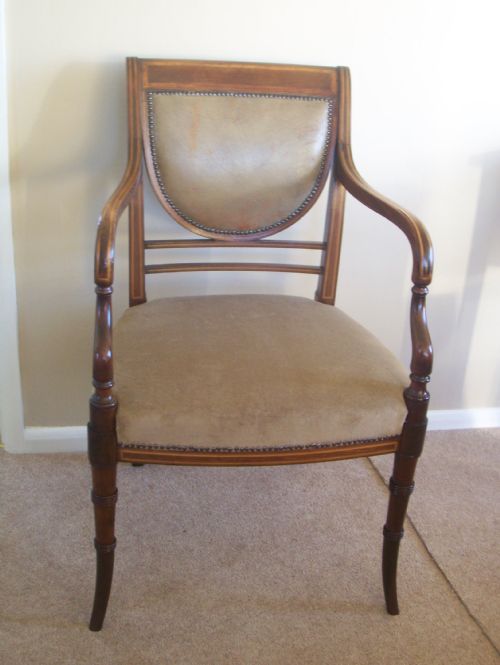 Mahogany Open Arm Desk Chair