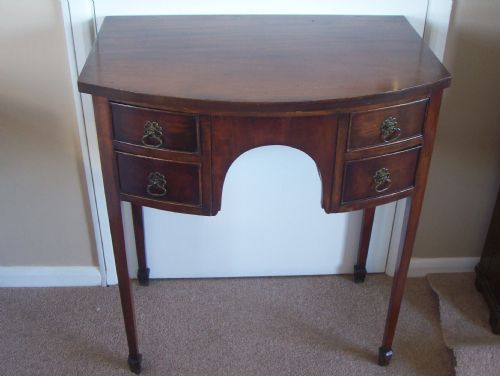 Small Mahogany Geo Style Bow Front Table
