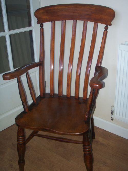 Victorian Grandfather Farmhouse Windsor Armchair