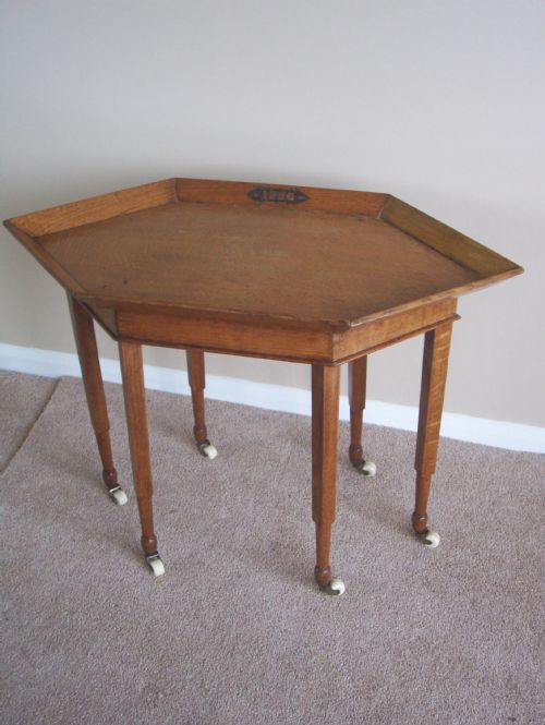 Oak Arts & Crafts Hexagonal Table