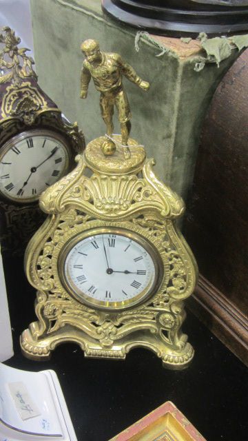 Brass Footballer “Trophy” Clock Circa 1900-1920