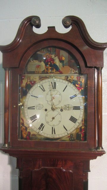 Late Georgian/regency Flame Mahogany Glasgow Longcase Clock