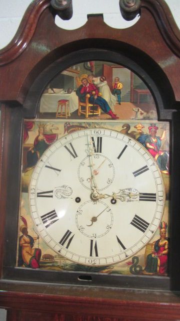 fig 2. Late Georgian/Regency Flame Mahogany Glasgow Longcase Clock