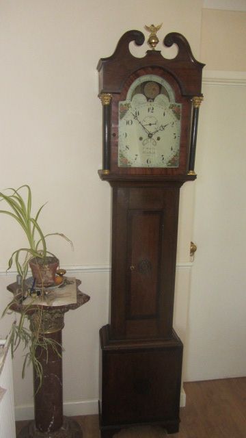 Minehead Mid 19th C. Moon Phase Oak Longcase Clock