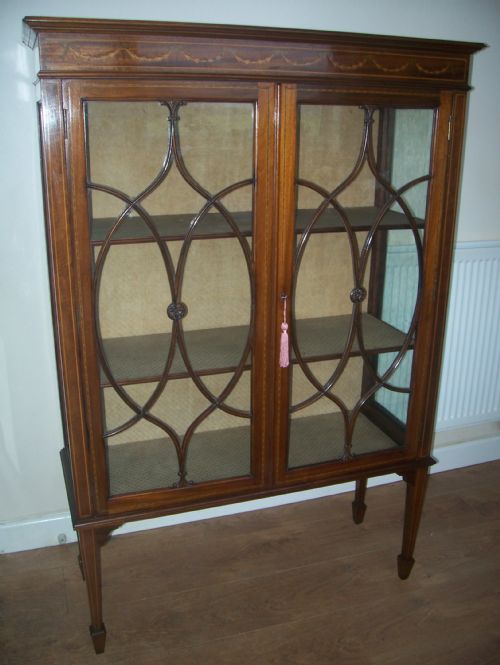 Inlaid Mahogany Display Cabinet