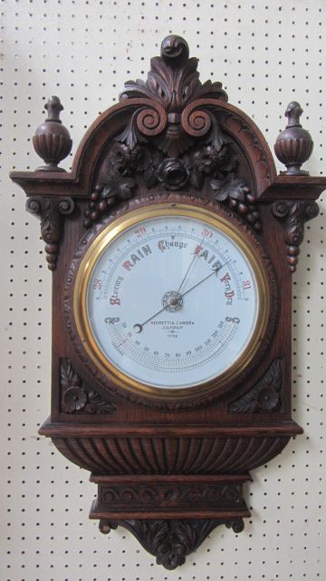 Top Quality Negretti & Zambra Finely Oak Carved Barometer