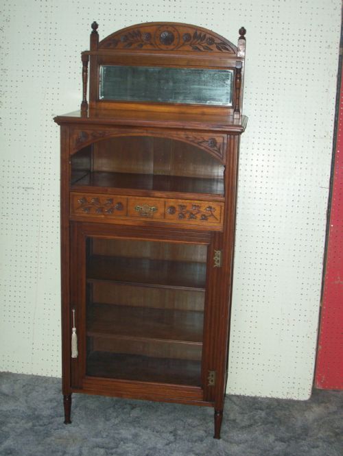 fig 1. WALNUT MUSIC CABINET STAMPED JENKS & WOOD