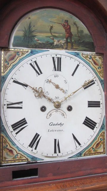 fig 1. Early/Mid 19th c MAHOGANY & OAK LONGCASE ( LONG CASE ) GRANDFATHER CLOCK