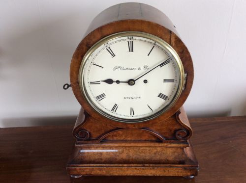 Georgian / Regency Burr Walnut Repeater Twin Fusee Bracket / Mantle Clock