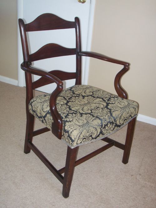 GEORGIAN MAHOGANY LADDERBACK ARMCHAIR - ADDITIONAL PHOTO 2