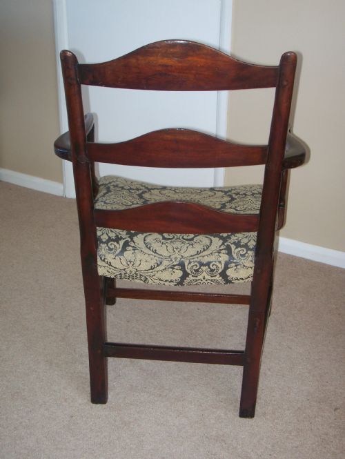 GEORGIAN MAHOGANY LADDERBACK ARMCHAIR - ADDITIONAL PHOTO 3