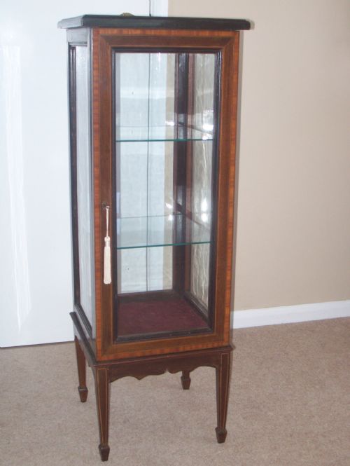 Edwardian Mahogany Pedestal Display Cabinet