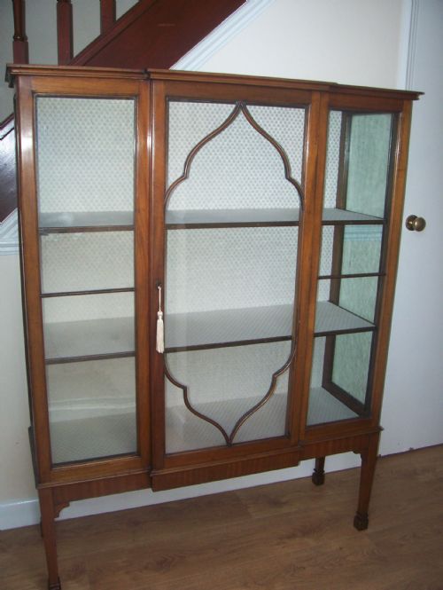 Edwardian Mahogany Breakfront Display Cabinet
